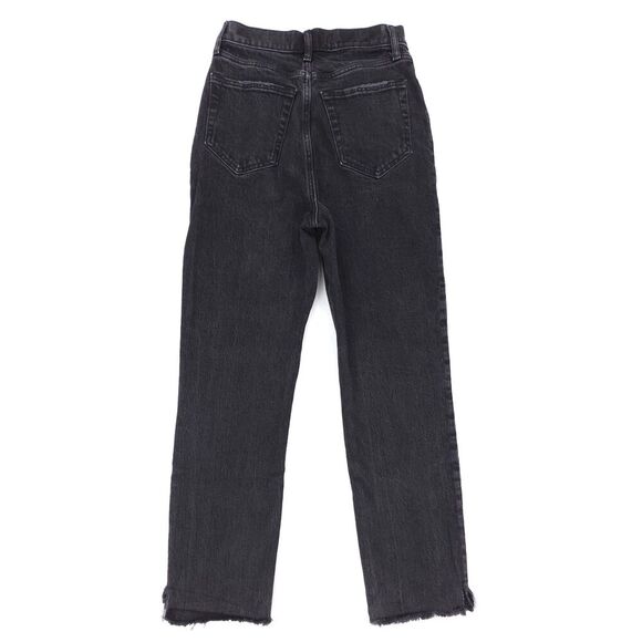 ABERCROMBIE Dad High Rise Raw Hem Crossover Jeans Clean Girl Minimal Y2k Black - Picture 5 of 9